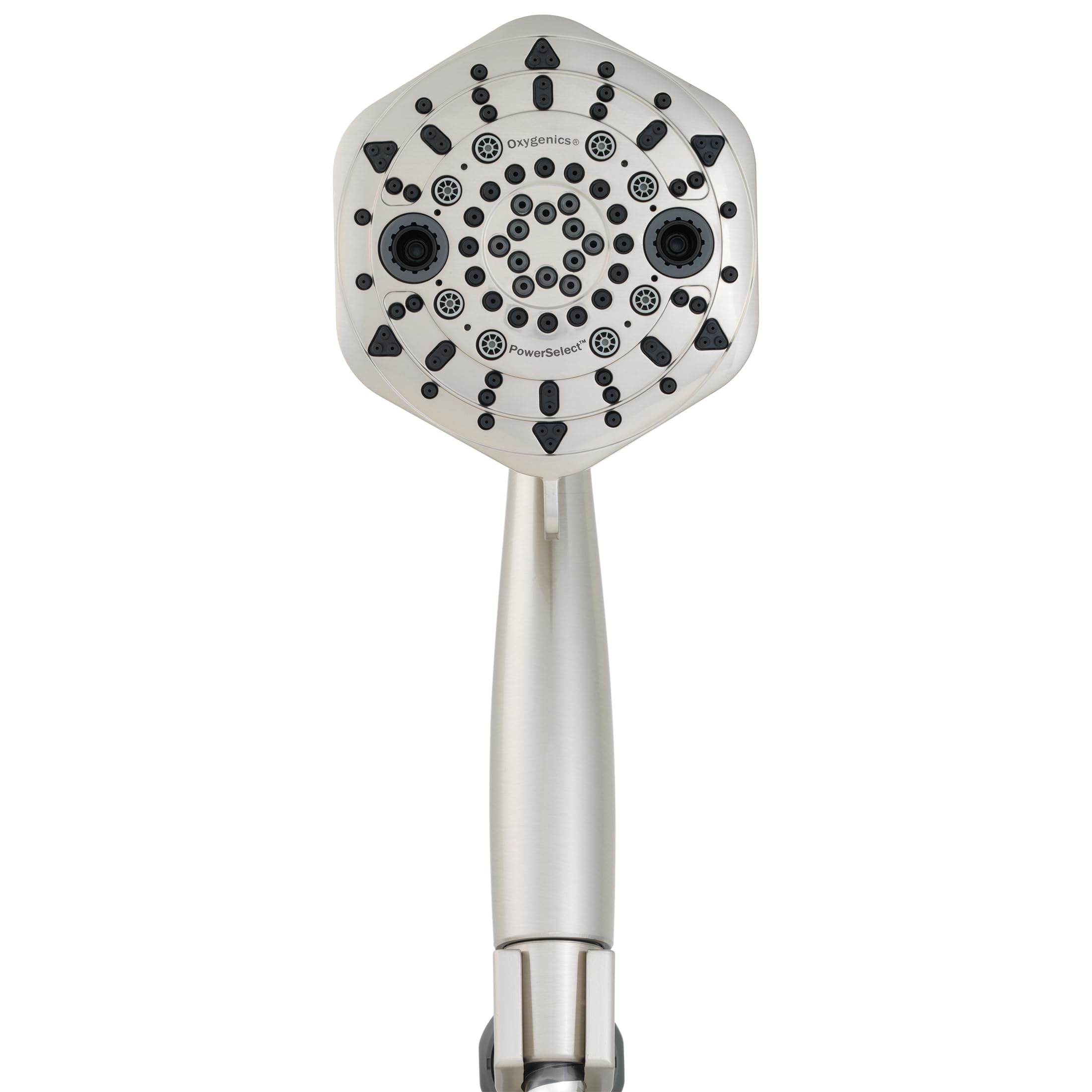 Oxygenics PowerSelect Brushed Nickel Handheld Shower Head 1.75-GPM (6.62 LPM)