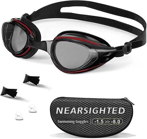 Gafas de natación para miopía, polarizadas, antivaho, sin fugas, para mujeres, hombres, niños y adultos