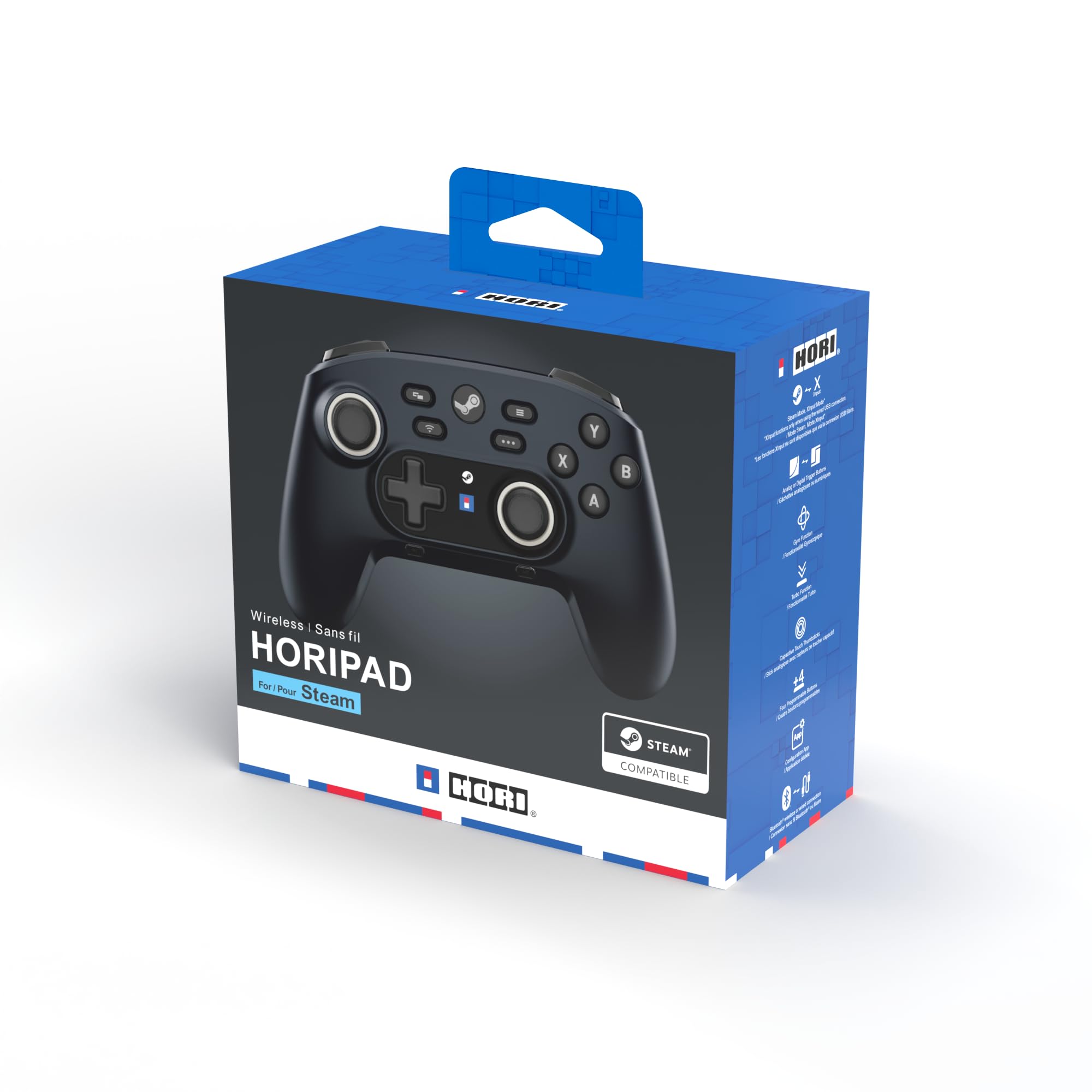 HORI Wireless HORIPAD for Steam (Midnight Black) - Pro Controller Designed for Steam