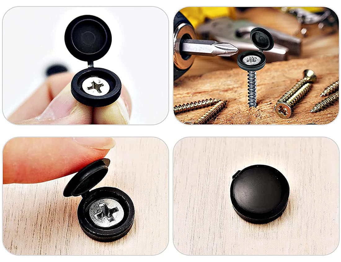 Tapas De Plástico Para Tornillos 200 Unidades - Con Bisagra, Blanco, Diámetro 1.4 Cm, Ideales Para Muebles, Armarios Y Decoración