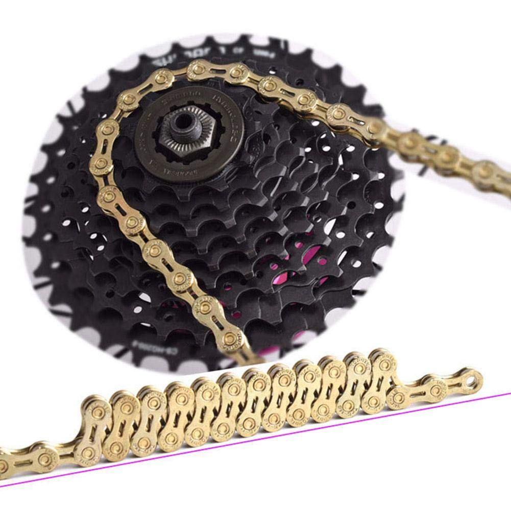 Speed Bike Chain, Gold Bicycle Chain, 9 Speed 116 Links Bike Chain