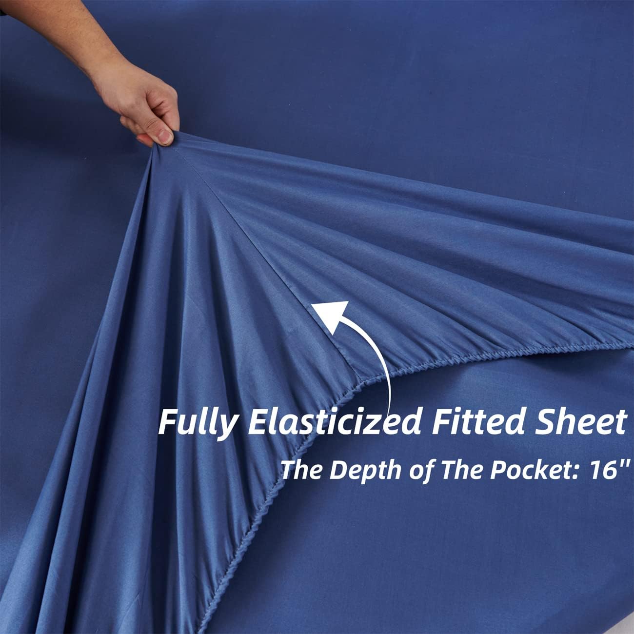 PERFEMET Watercolor Marble Pattern Comforter Sets Blue Tie Dye Bedding Set King Size 3D Printing Bed-in-A-Bag, Stylish Retro Artwork Quilt Set Durable Soft Bed Collections 6 Pieces(Blue,King Size)