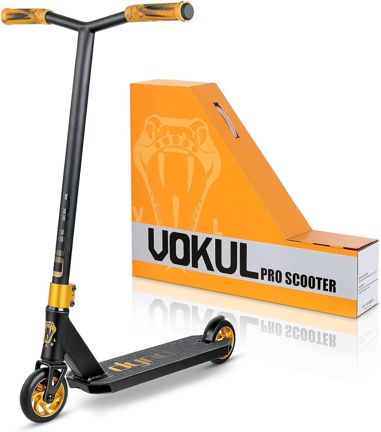 Vokul K1 Pro Stunt Scooter - Intermediate & Beginner Freestyle Scooter for Kids 8+, Teens, Adults - Quality Kick Scooter for Boys & Girls (DYNO01-BLK)