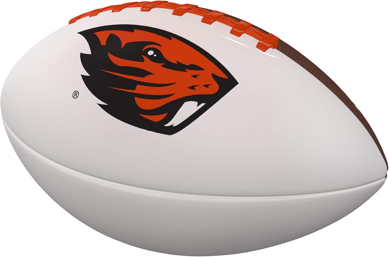 Logo Brands NCAA Official Size Autograph Football -Smooth White Panel for Nil Signatures, Display, or Nil Collecting NCAA Fan Memorabilia