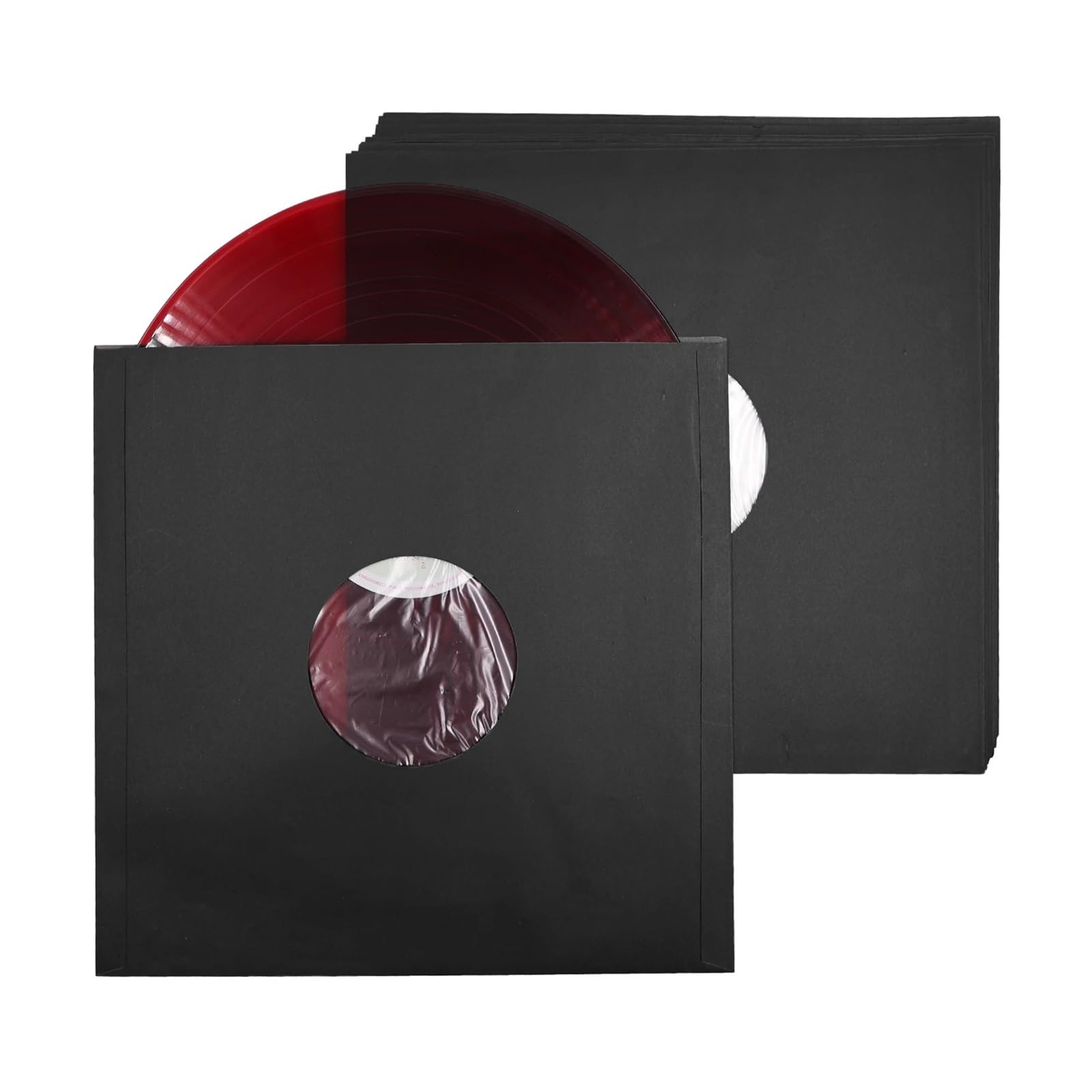 Vinyl-Innenhüllen, Vinyl-Schallplatten-Innenhüllen, Poly-gefüttert, Schwarzes Kraftpapier, Packung Mit 10 Oder 20 Stück(Black 20pcs)