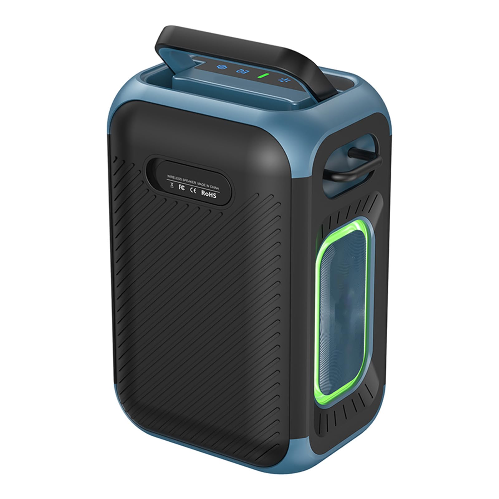 Ausla Altoparlante Portatile Altoparlante Wireless 60 W BT 5.4 con Luci RGB 8000 MAh Tipo C Portata 10 M ABS Costruito per Feste in Casa Viaggi all'aperto Film di Gioco (BLUE)