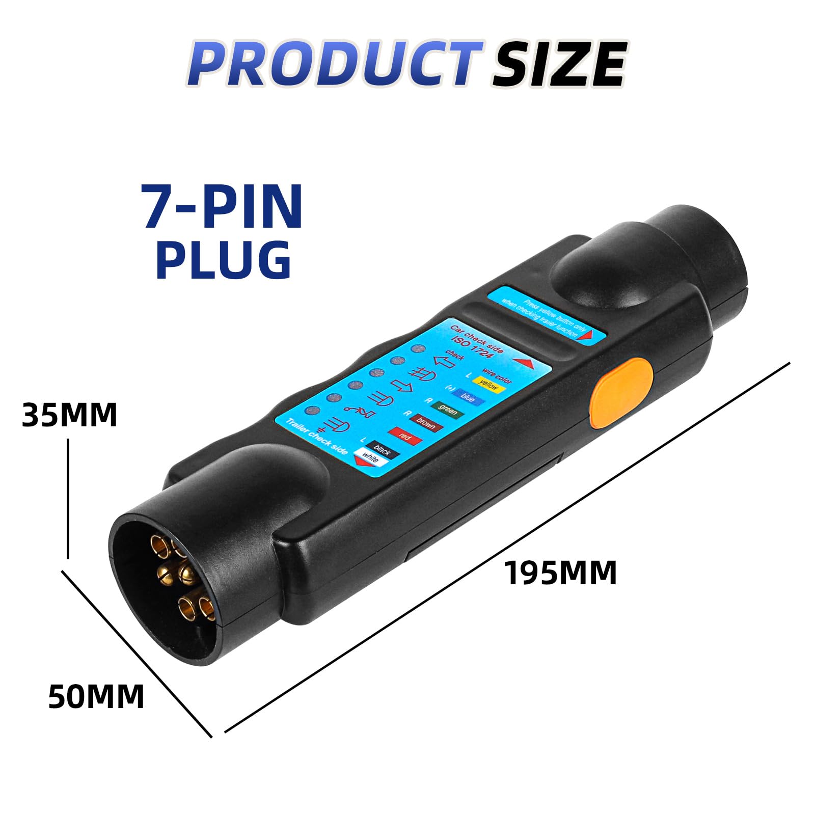 Yuanjoy 7 Pin Trailer Tester, 12v For Diagnosing Trailer Tail Lights, for Motorhomes, Caravans, Golf Carts and Many Other Vehicles - Image 3