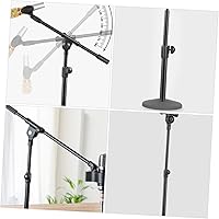 Vista 7 de ABOOFAN Brazo de poste de micrófono telescópico brazo de micrófono de metal portátil con adaptador de cabeza de tornillo para estudios de grabación