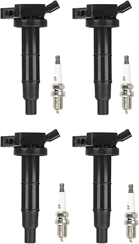 Paquete de bobina de encendido + bujías de iridio para Lexus HS250h Pontiac Vibe Scion tC xB Toyota Camry Corolla Highlander Matrix RAV4 Solara,