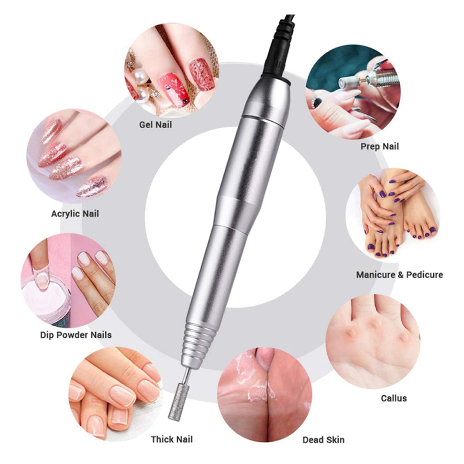 Wiertarka do paznokci Przenośny elektryczny wiertarka do paznokci piórowa żelowa manicure pedicure narzędzie polerowania
