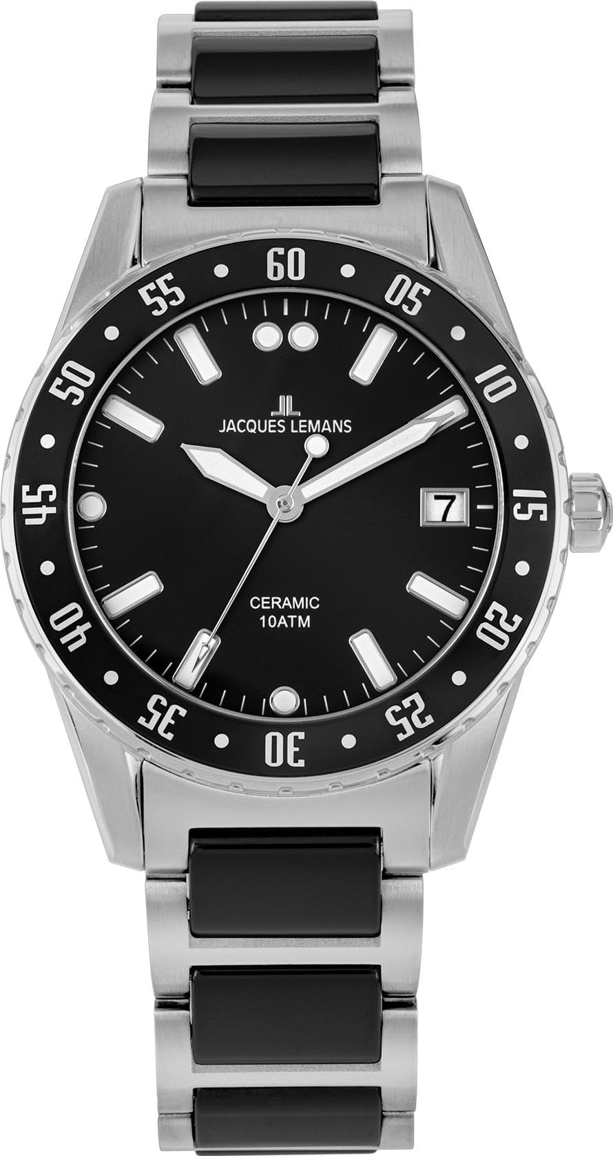 JACQUES LEMANS Damenuhr Liverpool Massiv Edelstahl/High-Tech-Ceramic massiv Edelstahl 42-12A
