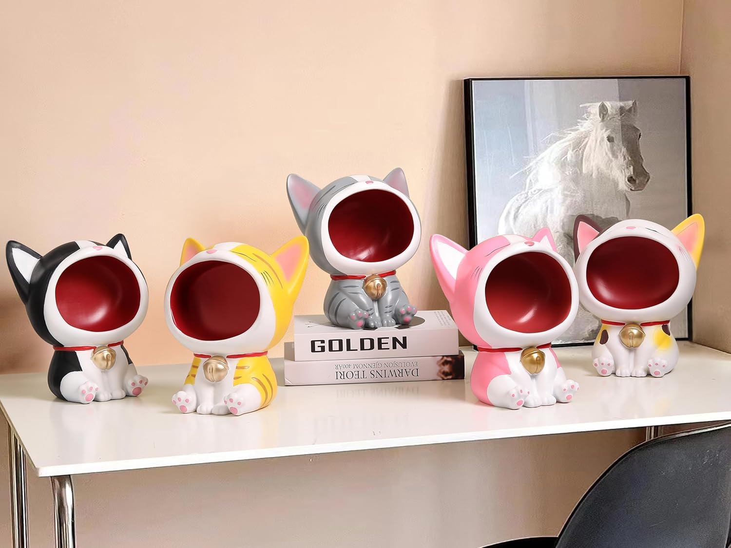 専用ページ　猫の置物二つ Amazon.co.jp: Vukayo 皿を捧げるネコ ねこ 猫ちゃん キー収納