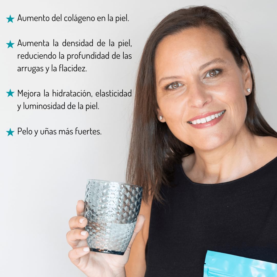 Colágeno Marino en Polvo | Glo Hidratación intensa para tu piel | Con Ácido Hialurónico | Firmeza en rostro y cuerpo | Antiarrugas y Antiedad (300 gr)