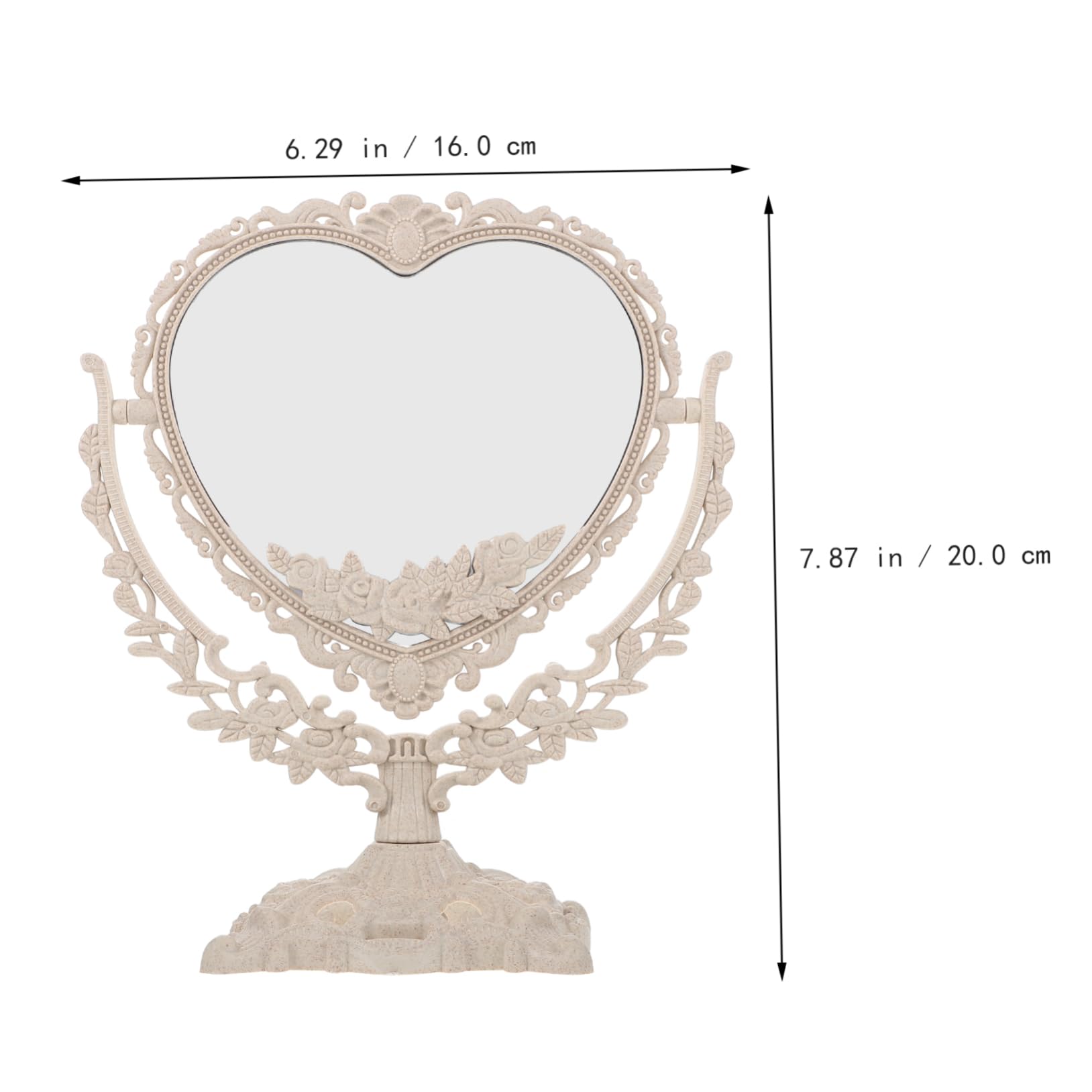 Ipetboom 1Pc European Retro Pattern Desktop Makeup Mirror High Definition Cosmetic Mirror for Beauty for Vanity Table Bedroom Living Decor