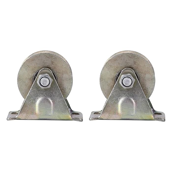 Buy Sliding Gate Track Roller, 2" Sliding Gate Rollers VGroove Wheel with Bracket for Barn Door