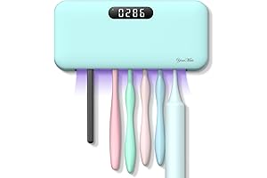 YourMate UV Light Toothbrush Sanitizer Holder 4000mAh, Automatic 5-Minute Sterilization and Quick Drying, No-Drill Installation