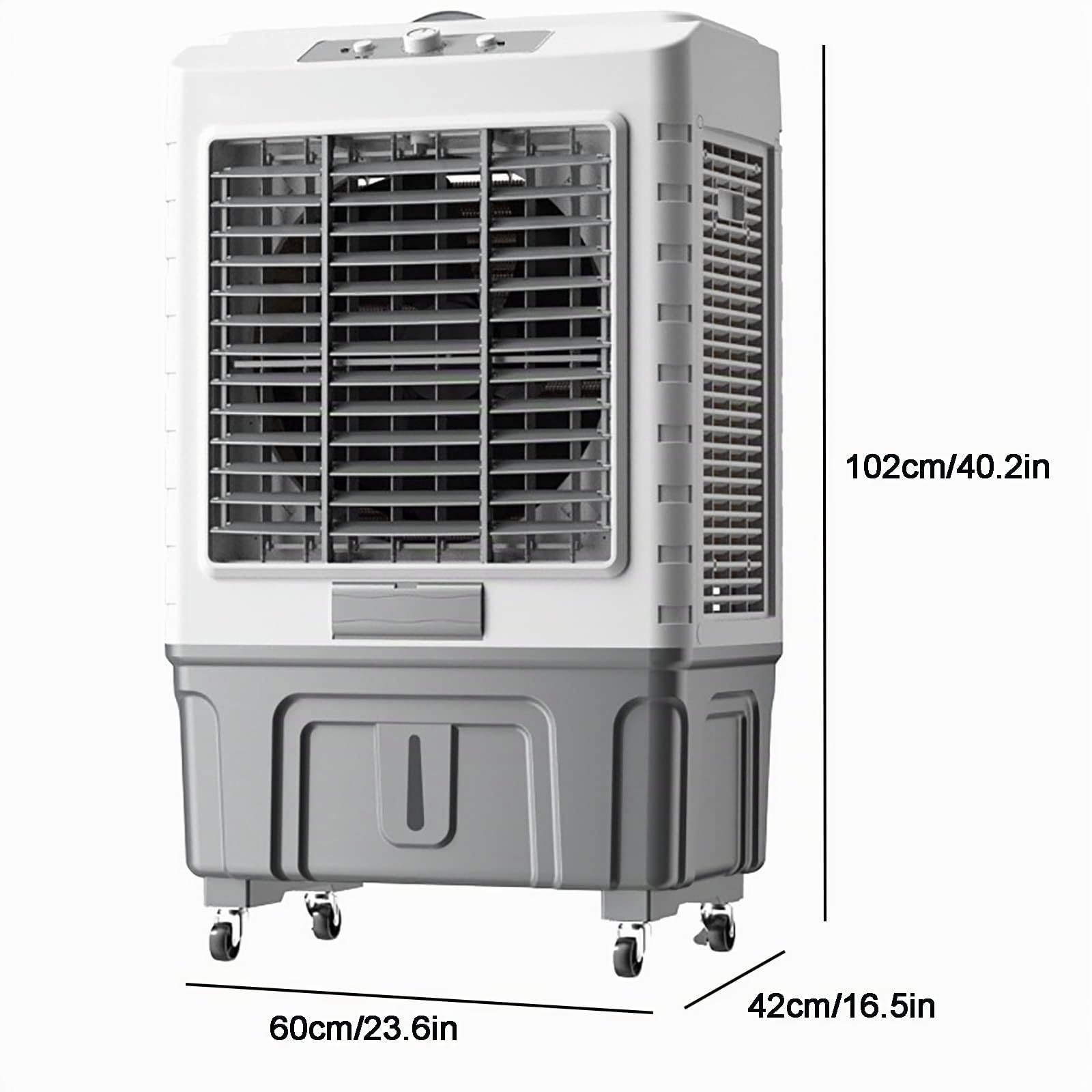 Ventilador de Enfriador de Aire Evaporable Comercial, Humidificador Industrial, Aire Acondicionado de Tres en Uno, Tanque de Agua Grande 55L, Enfriador Doméstico, Motor Potente de Refrigeración Efici