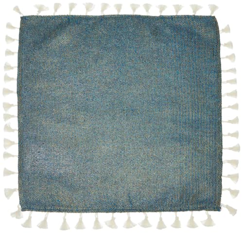 Image of STITCHNEST Jute Sofa Arm Cover with Tassels | Elegant Textured Hand Rest Protector | Durable & Long-Lasting | 18 x 22 Inches