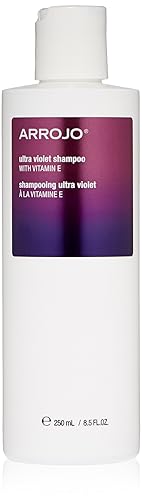 ARROJO Champú morado ultra violeta (8.5 onzas) Champú para cabello teñido para eliminar tonos cobrizos y amarillos, champú morado para cabello rubio