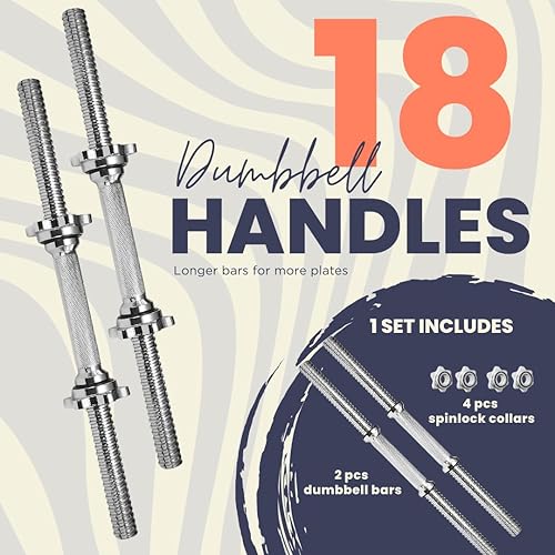 Miniatura 2 de A2ZCARE - Mancuernas con roscamancuernas ajustables  Se ajustan a placas de 1 de peso estándar  Accesorios de levantamiento de pesas  Se venden por