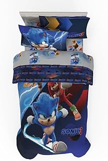 Sonic The Hedgehog 3 Movie Kids Bedding Super Soft Comforter and Sheet S...
