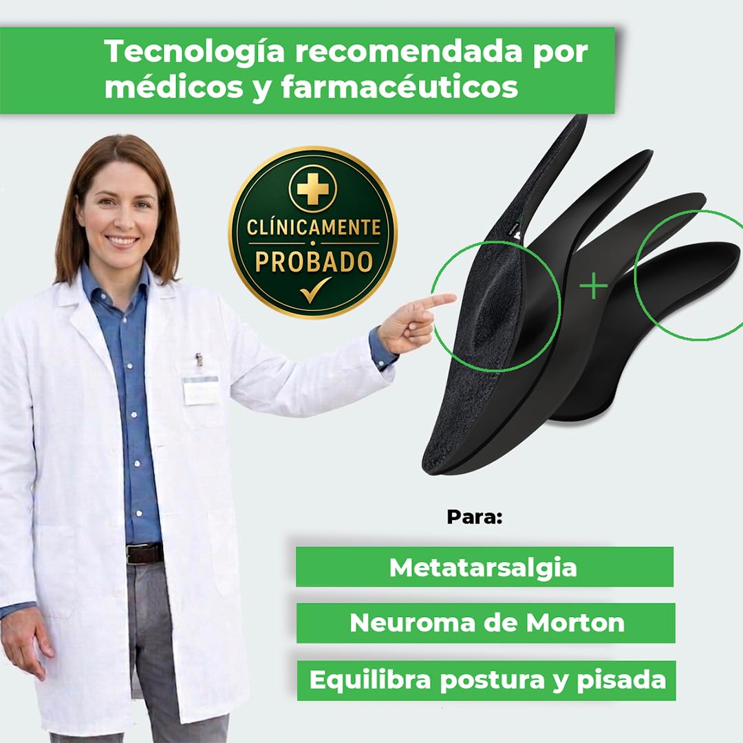 Plantillas Metatarsalgia SMOU Meta Premium con Almohadilla Metatarsal y Soporte Arco para Neuroma de Morton y Pies Planos