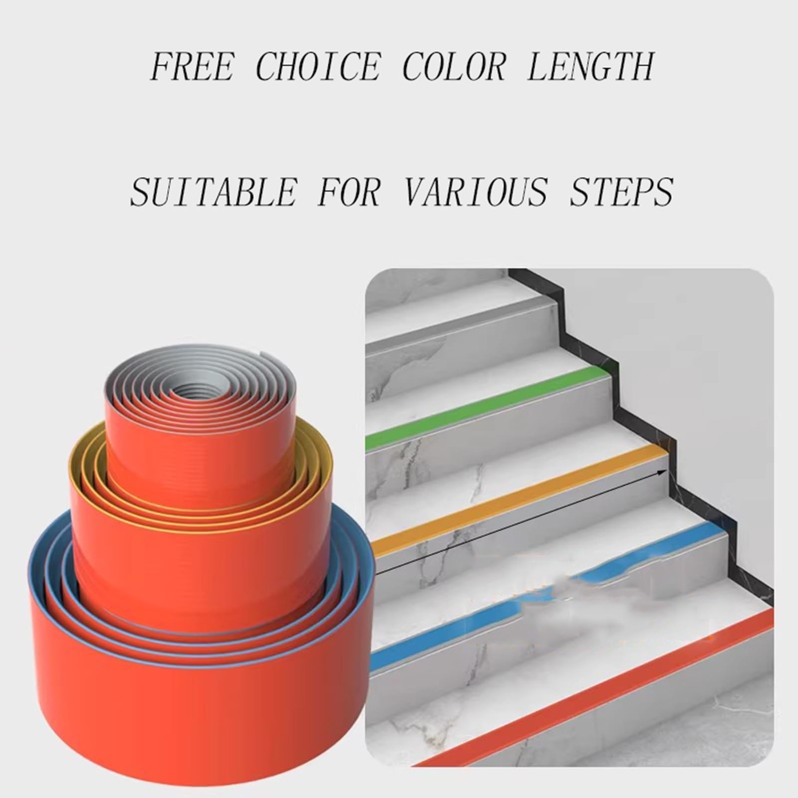 Borde de escalera engrosado, tiras de tracción de seguridad impermeables de 1M-3M-10M-30M, cinta de agarre antideslizante for escaleras, for escalones(Green-100MM width,3m)