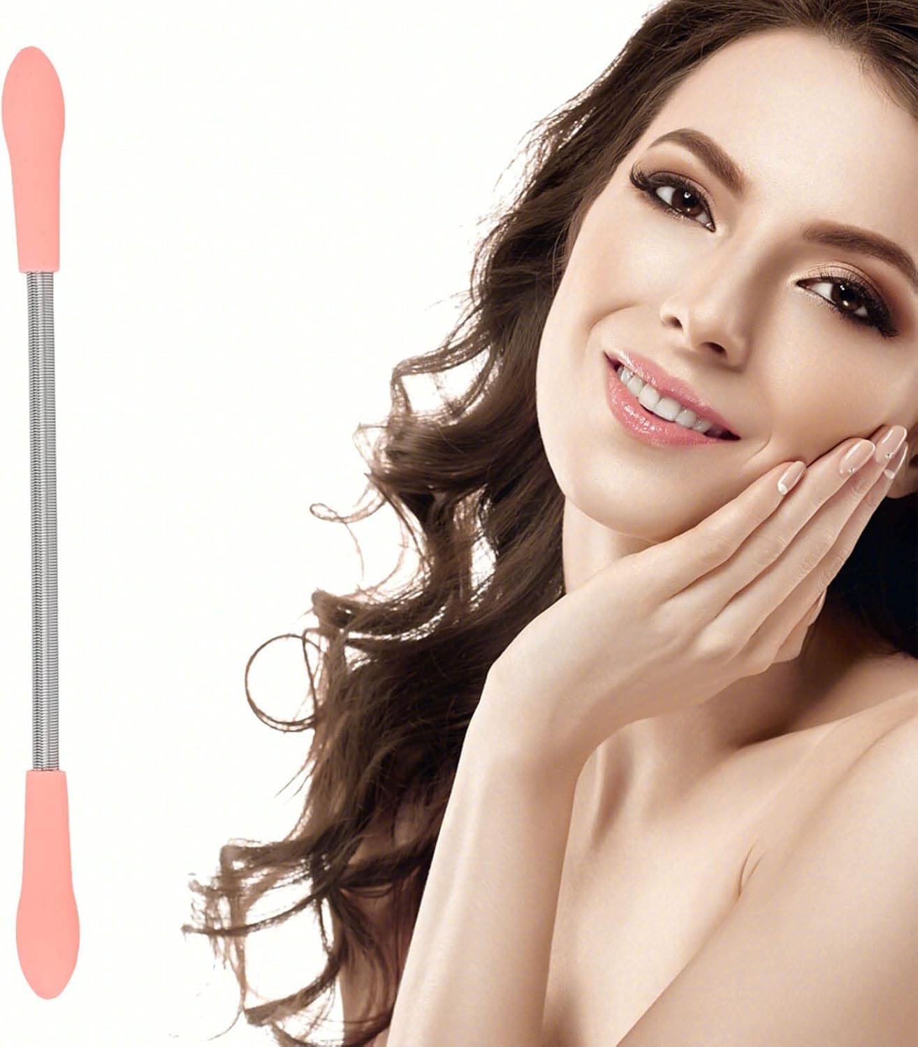 Facial Hair Remover Spring, Pink, Stainless Steel Manual Epilator Threading Tool, 18cm-image-45
