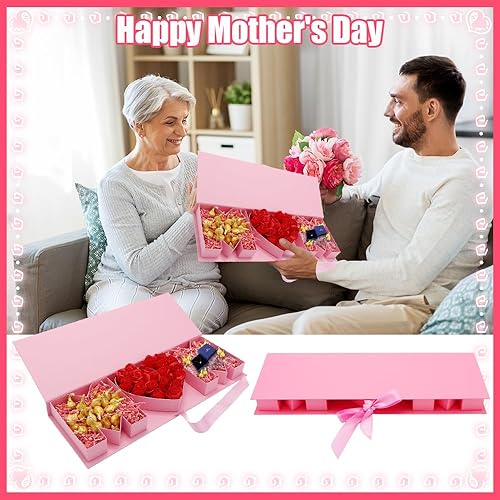 Miniatura 4 de Caja de regalo vacía en forma de letra I Love U Cartón Flor Chocolate Embalaje con tapa transparente (I Heart U, Negro)