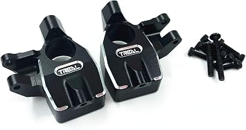 Treal Front Inner Portal Covers Steering Knuckles Aluminum 7075 for Axial Capra UTB/SCX10 III Black