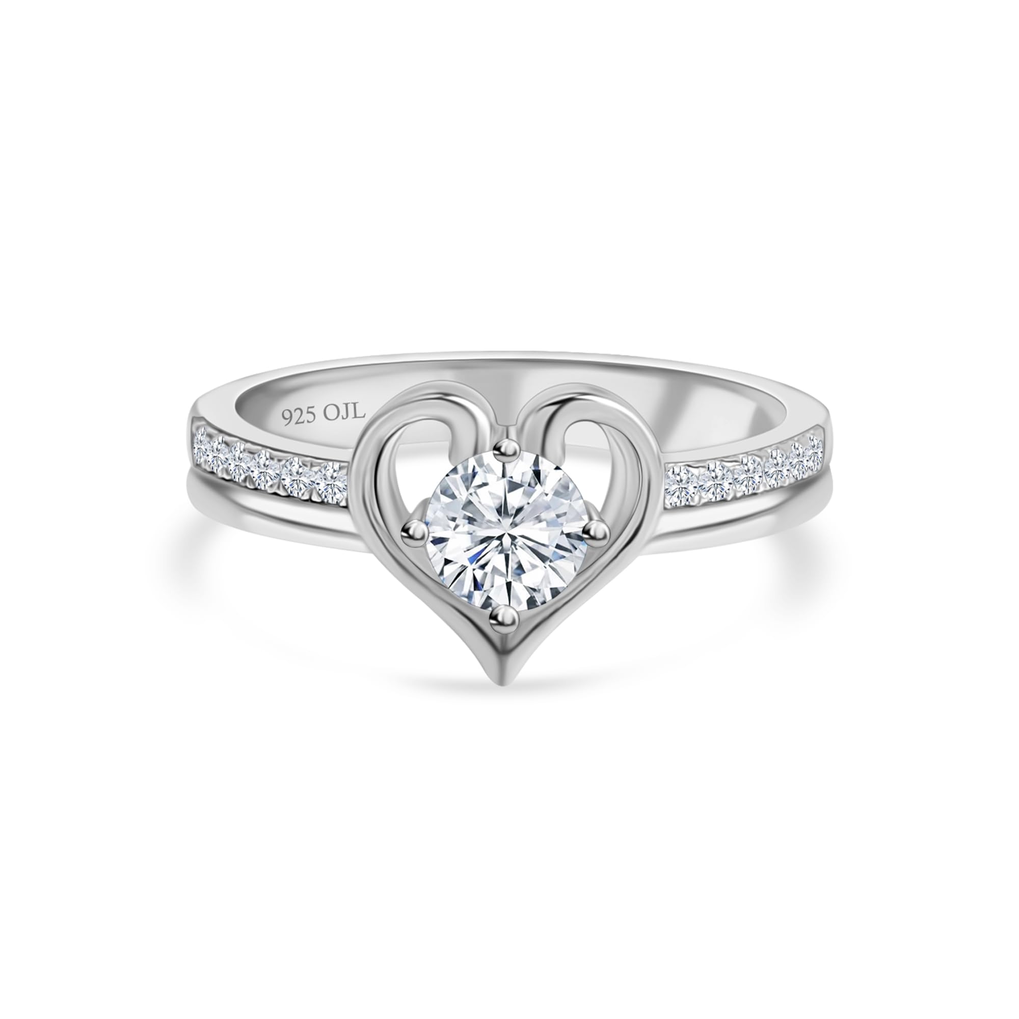 Ornate Jewels 925 Silver Round AAA Grade American Diamond Solitaire Love Heart Shape Ring for Women and Girls Birthday Gift (B085NK5R2F) Amazon Price History, Amazon Price Tracker