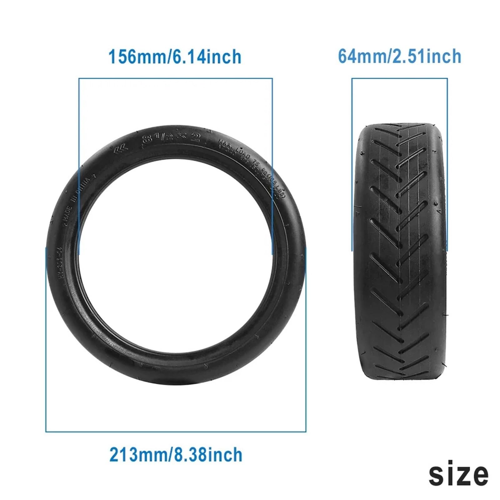 Camera d'Aria per Monopattino Elettrico Pneumatico for ruota spessa con camera d'aria da 8,5 * 2 pollici for scooter elettrico(2pc outer tube ire)
