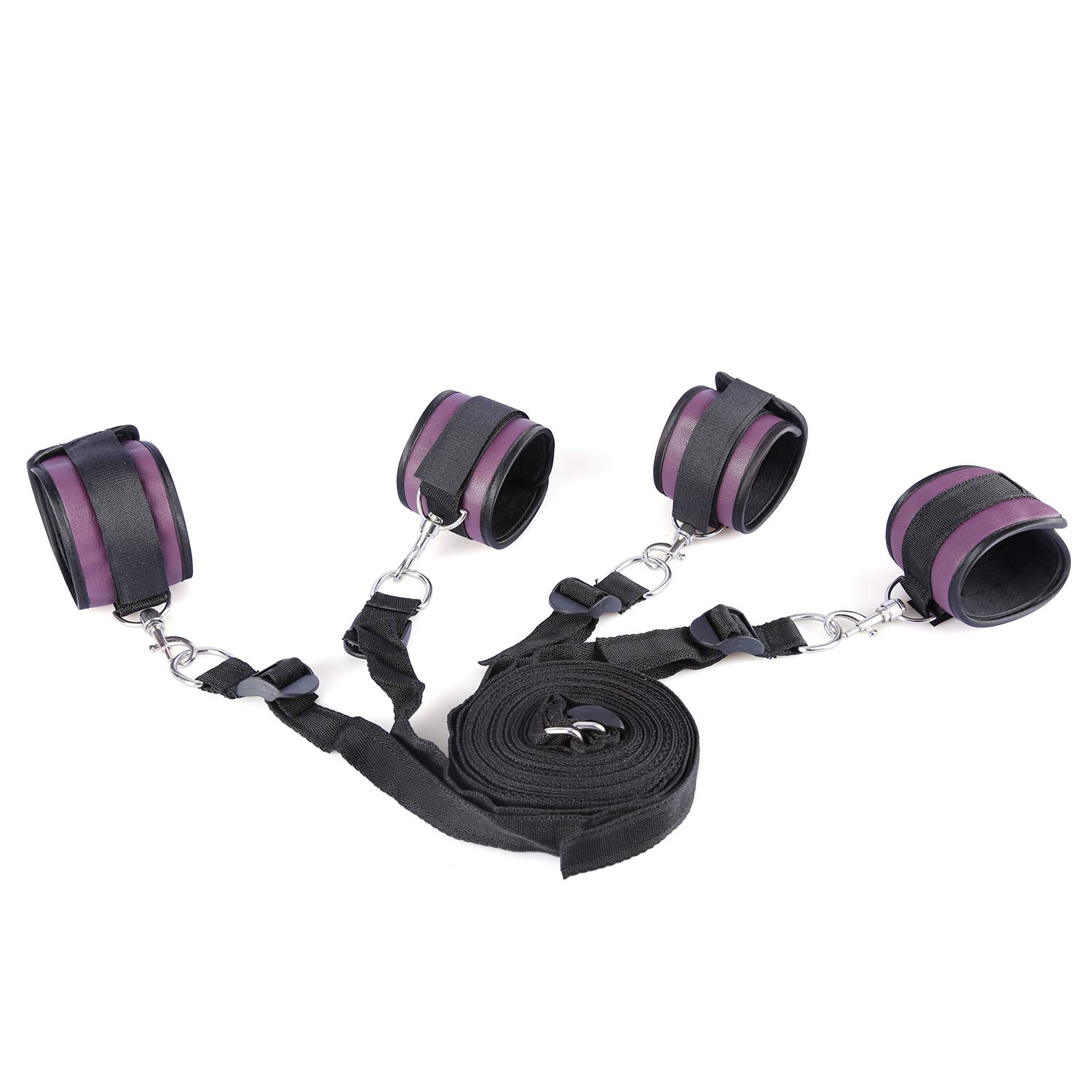 SMKING Soft PU Leather Cuffs Set Adjustable Straps Kit for Hand-Wrist-Ankle Fitness Exercises Belt - Blue