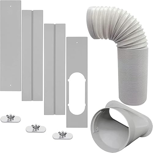 Kit de ventilación de ventana de CA portátil con manguera de 5 pulgadas, kit de sellado de ventana para aire acondicionado portátil, placa de kit de