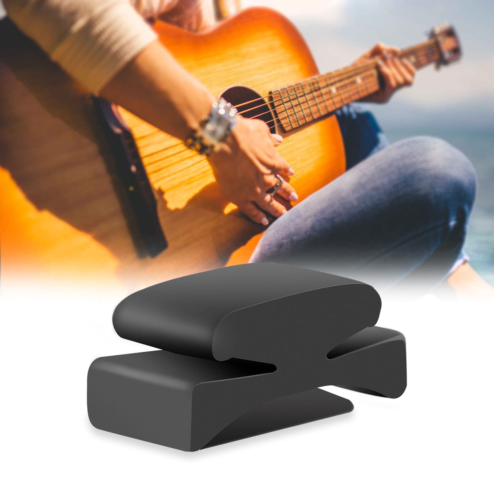 USTNIR 6 stuks Pick Holder Stick on Plectrum Houder Zwart Plastic Eenvoudig op de Gitaar met Zelfklevende Achterkant en Veer Gitaar Accessoires Praktische Picks Plaatsing voor Bass Ukelele