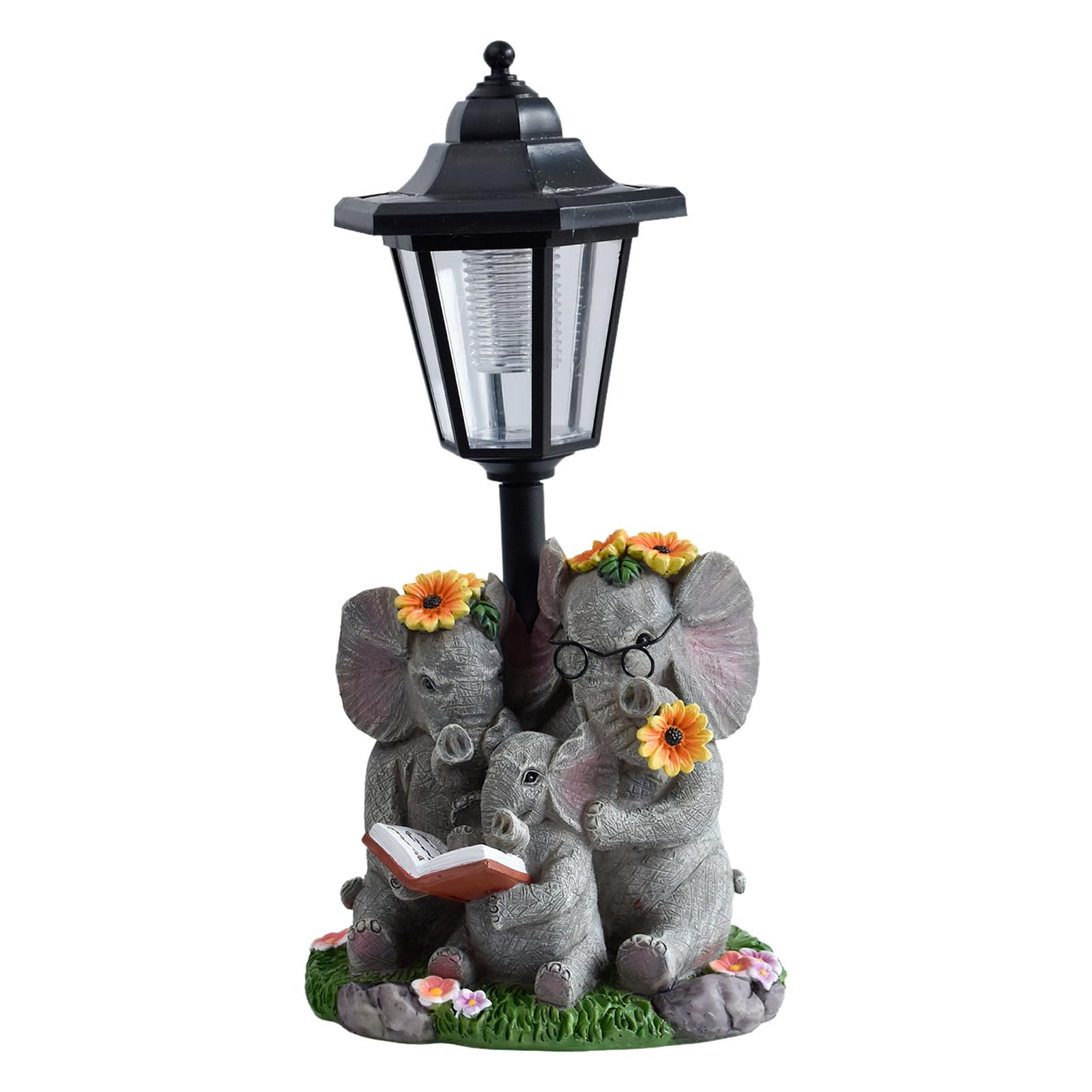 Decorazioni da Giardino a Energia Solare per Esterni, Statue di Animali in Resina con Lanterna, Resistente alle Intemperie, Statuette da Giardino per Giardino, Balcone