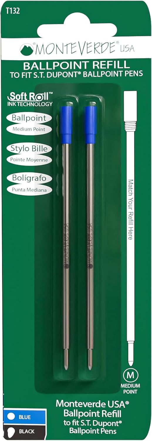 Monteverde Ballpoint Refill, Medium Point, Blue, Trinidad and