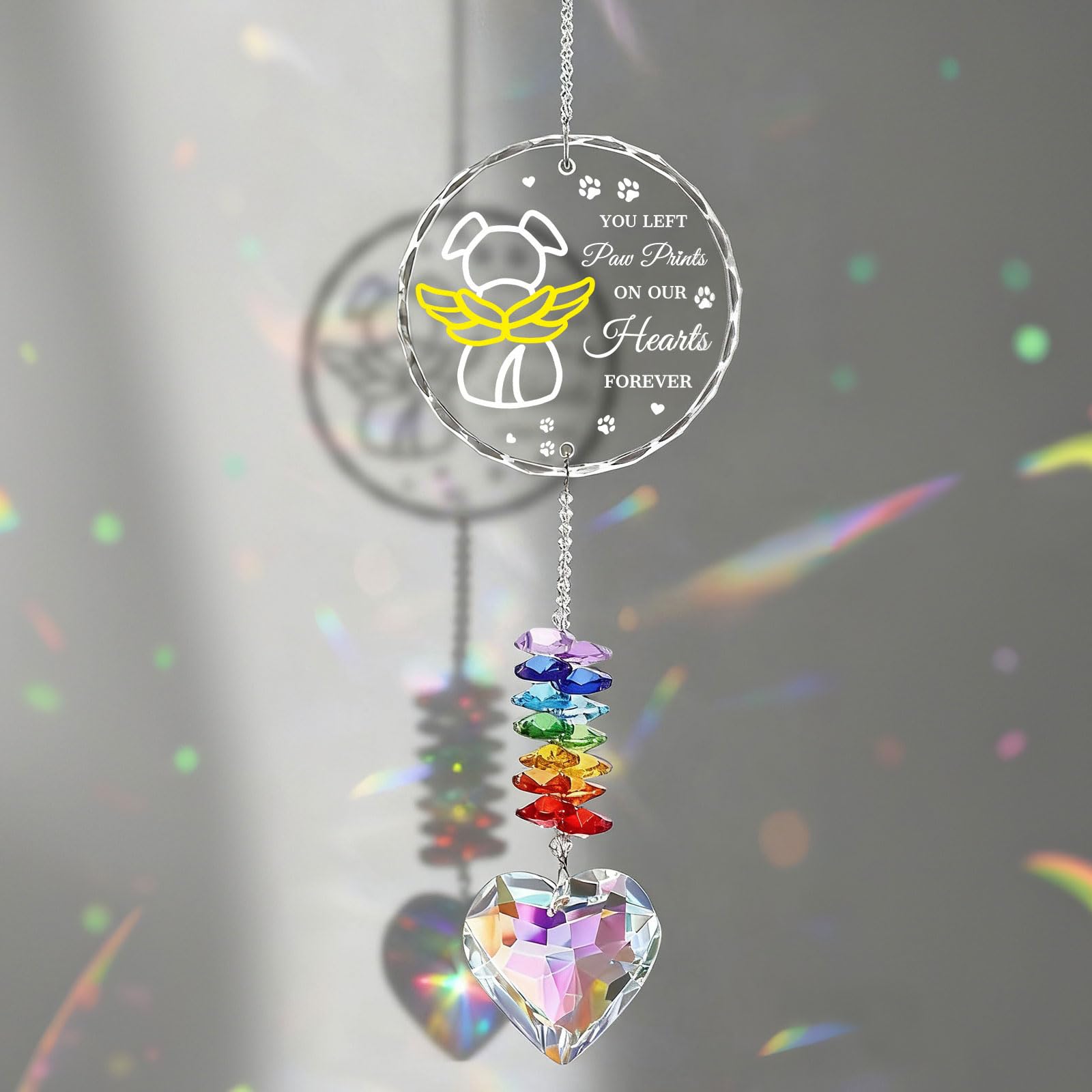 Pet Memorial Gifts for Loss of Dog Sympathy Gift Window Hanging Crystal Suncatcher Dog Suncatcher