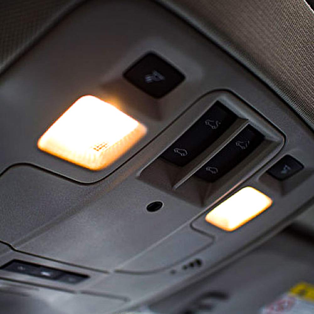 10 bombillas LED transparentes T10 W5W 501, 194 168 bombillas LED de 12 V para luces laterales de coche, luz interior, matrícula, salpicadero, bombillas de maletero (amarillo)