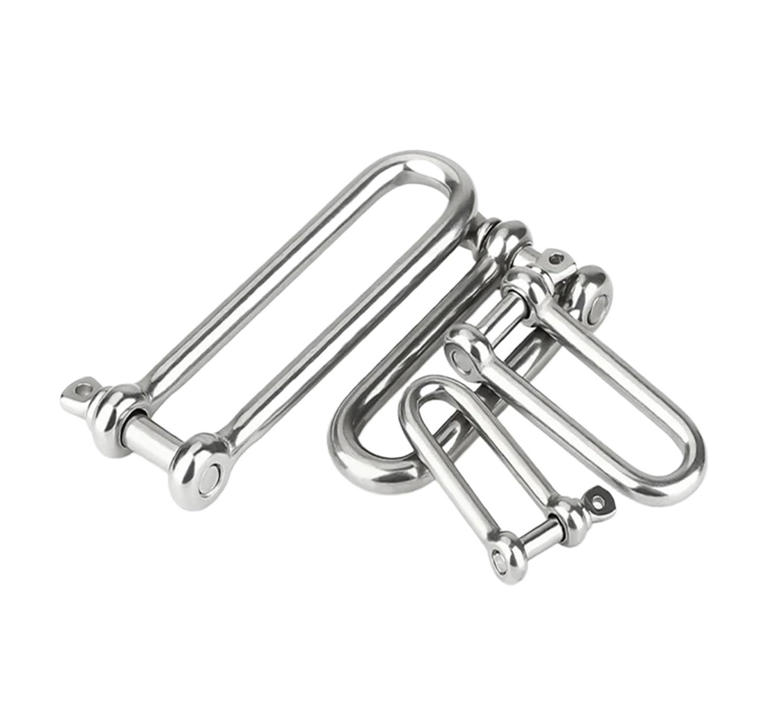 Abrazadera de carga con grillete en D largo de acero inoxidable 304 for cadenas, cables de acero, cuerdas de paracaídas for elevación, cuerdas de supervivencia for acampar al aire libre (5 unidades)(M