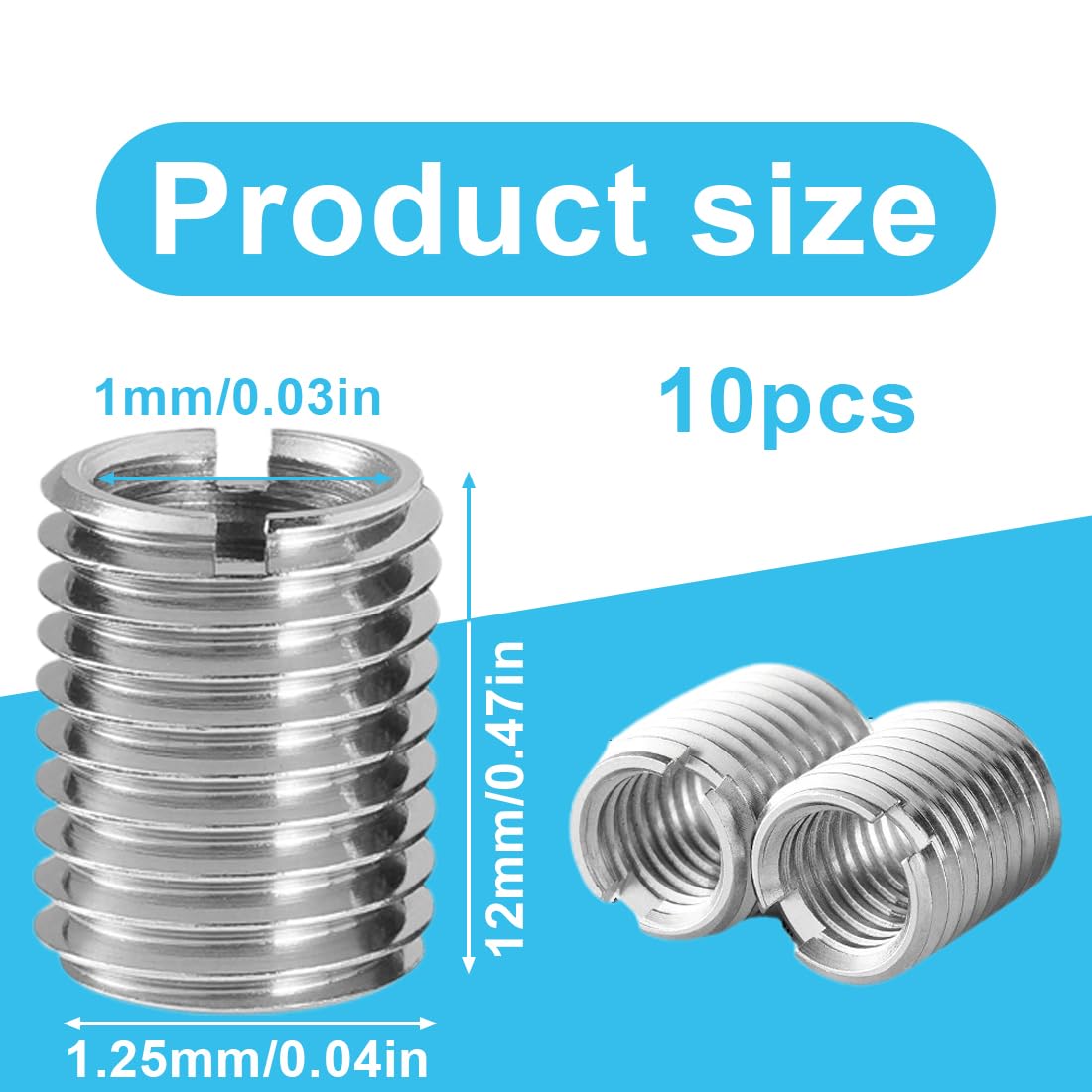 10 Inserti Filettati M8 A M6 In Acciaio Inox - Set Per Riduzione Filettatura - Foto 8