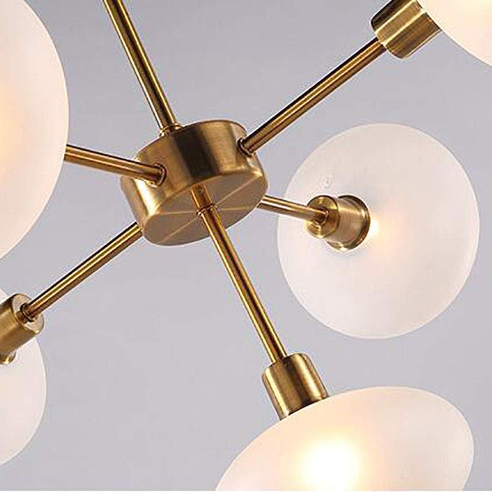 9 Lights Modern Chandelier Sputnik Mid Century Pendant Light Fixture Gold Adjustable Ceiling Light Fixture for Kitchen Dining Room Living Room,Gold and Bronze,9 Lights