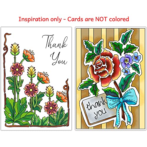 Image of Art Eclect Adult Coloring Thank You Cards - Greeting Cards to Color