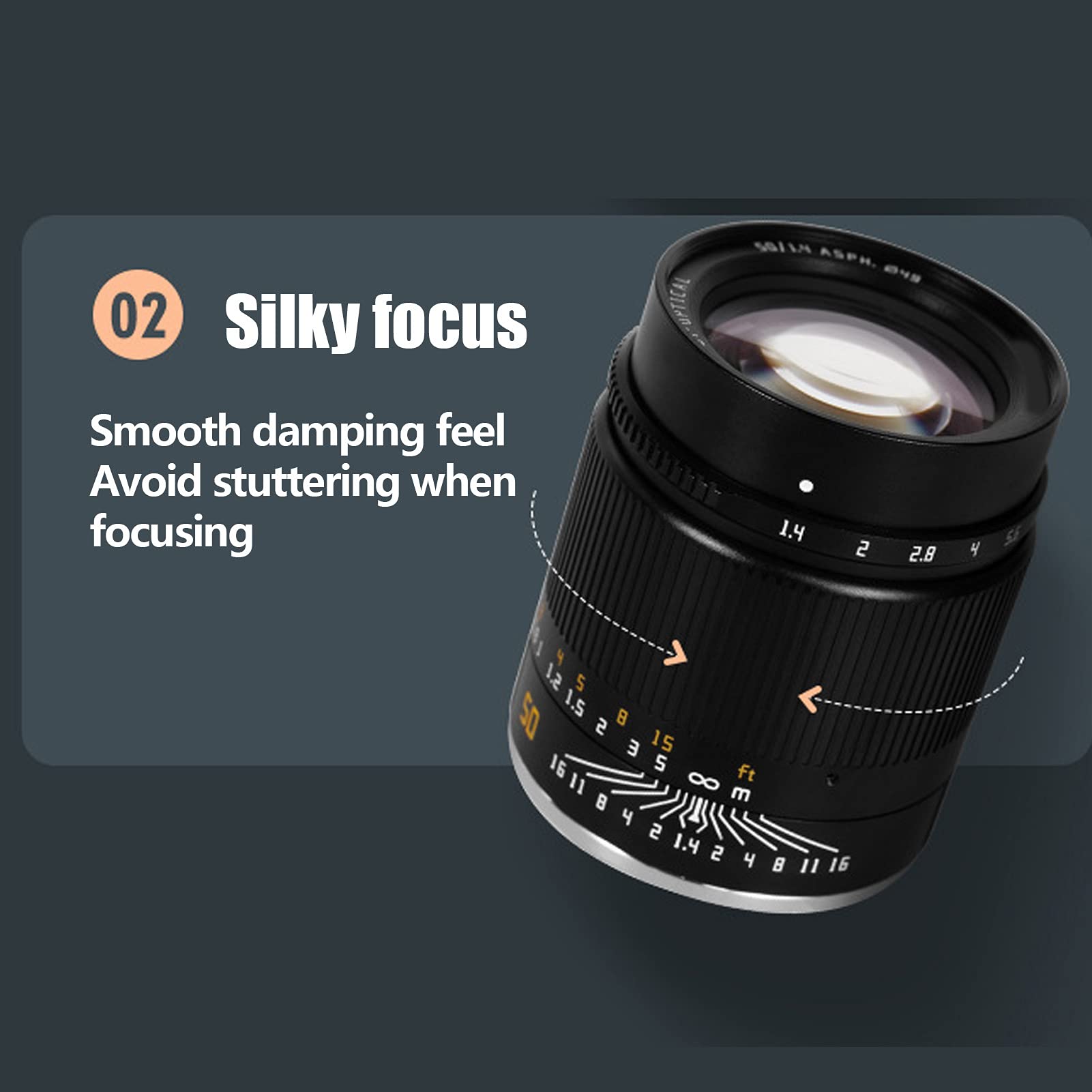 TTArtisan Obiettivo Per Fotocamera ASPH 50mm F1.4, Obiettivo Per Fotocamera Mirrorless Full Fame con Ampia Apertura E Messa a Fuoco Manuale, Obiettivo Per Fotocamera ASPH - Obiettivo Full Frame Ad Alt