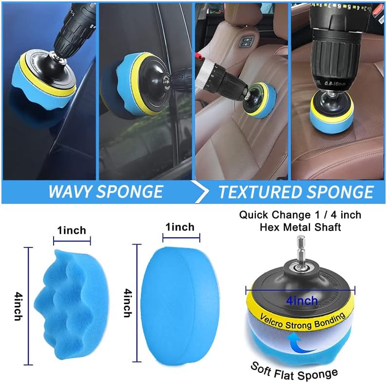 PRODFNDE Car Cleaning Kit, 18 Piece Car Detailing Brushes for Cleaning Rims, Dashboard, Interior, Exterior, Leather, Air Vents, Emblem