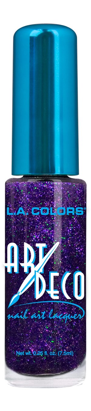 L A COLORS Art Deco Nail Art Polish Purple Blue Glitter CNA945