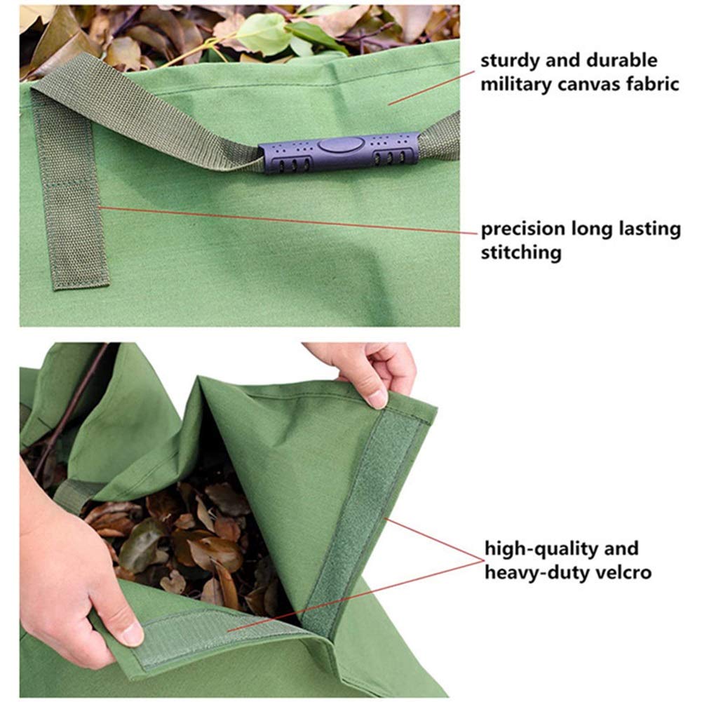 Bolsas de basura de jardín Bolsa de hojas Jardín Césped Recogida yarda Residuos de Lona Contenedor de Lona de Gran Capacidad Bolsa de Basura de Jardinería Tote Heavy Duty