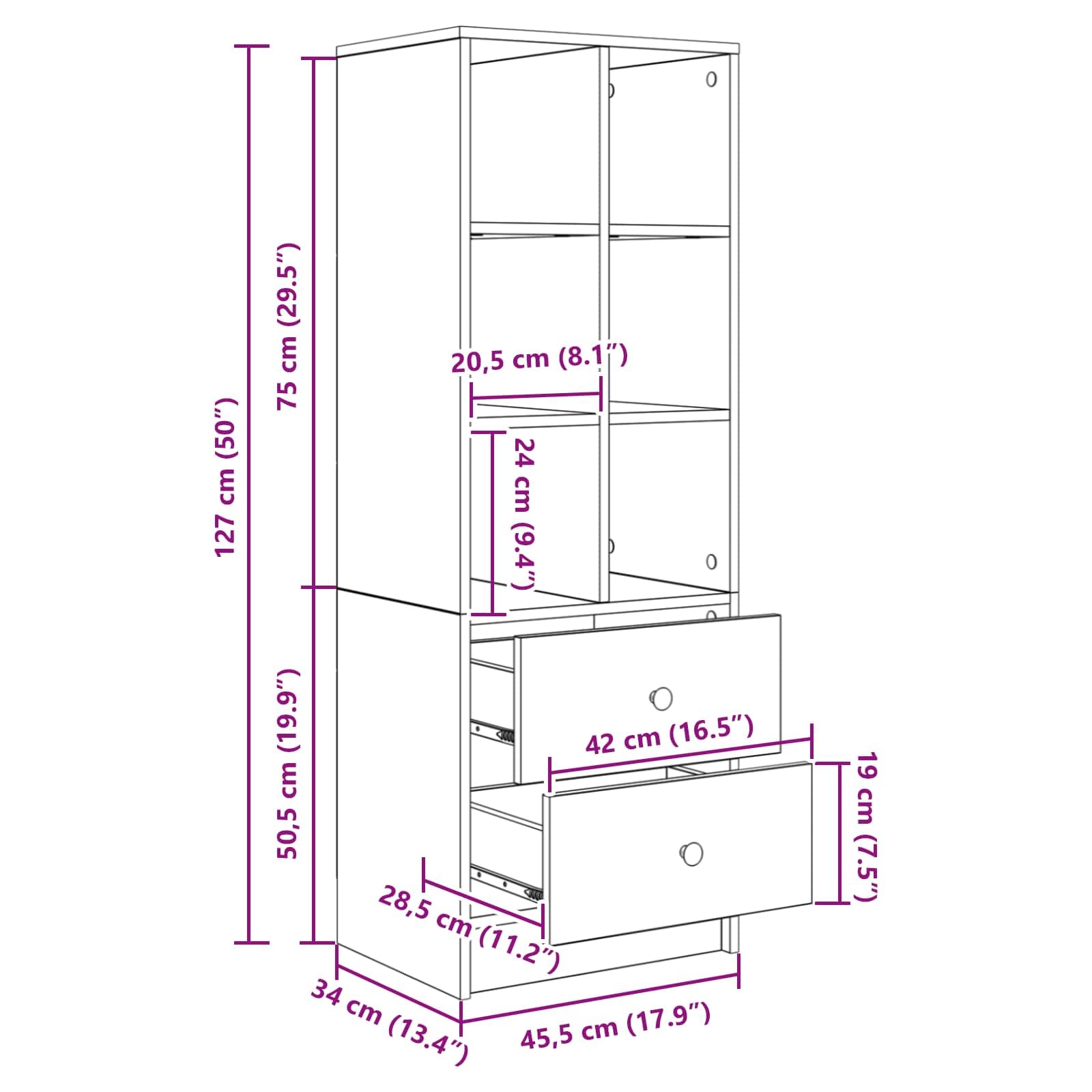 vidaXL Scrivania con cassetto 2 pcs Rovere artigianale, Scrivania Moderna, Mobili Resistenti, Spazio Funzionale, Postazione Pratica per Produttività