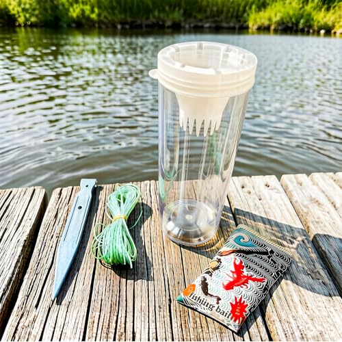 Outdoor and Aquarium Minnow Trap &ndash; Clear Plastic Small Fish Trap Bottle, Ideal for Parent-Child...