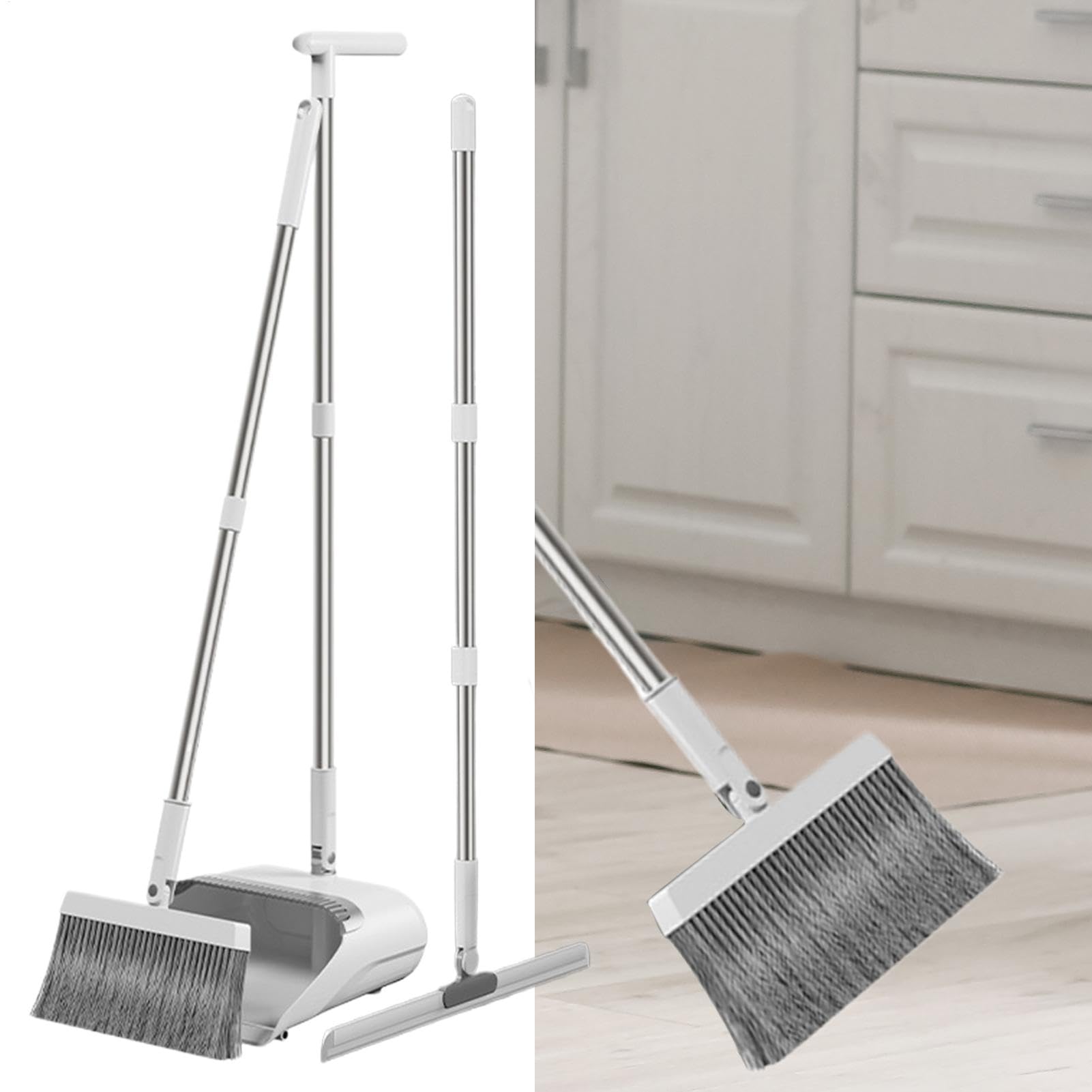 Besen und Kehrschaufel-Set für Zuhause Leichte Flexible Faltbare